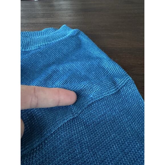 Alain Manoukian Italy Teal Viscose Sweater Womens Medium Blue Knit Elevated Chic - Picture 9 of 12